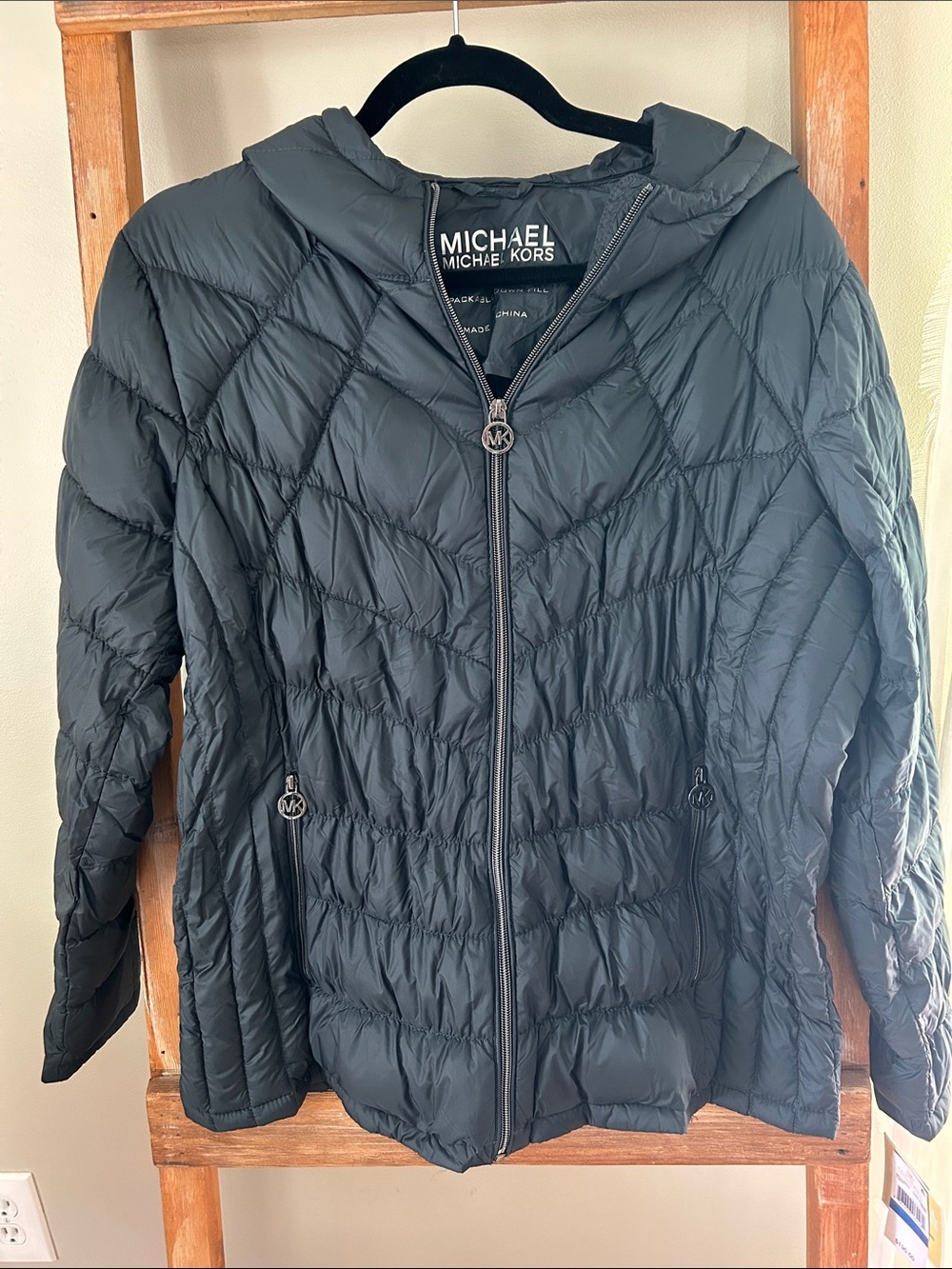 MICHAEL Michael Kors Black Quilted Hooded Puffer Coat